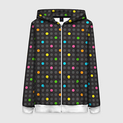 Женская толстовка на молнии Разноцветные точки