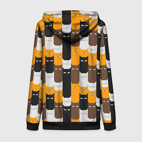 Женская толстовка на молнии Недовольные Коты / 3D-Черный – фото 2