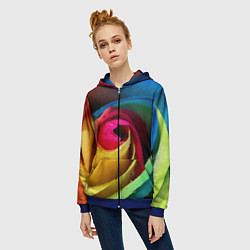 Толстовка на молнии женская Роза fashion 2022, цвет: 3D-синий — фото 2