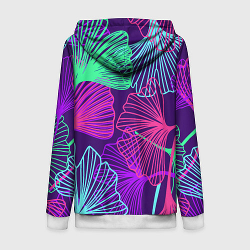 Женская толстовка на молнии Neon color pattern Fashion 2023 / 3D-Белый – фото 2