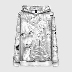 Толстовка на молнии женская Marin Kitagawa: Pencil Art, цвет: 3D-белый