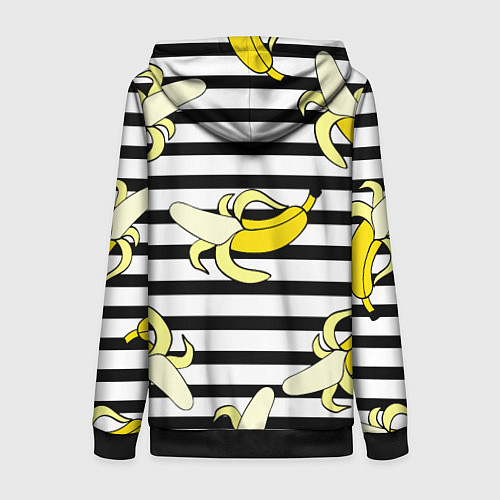 Женская толстовка на молнии Banana pattern Summer / 3D-Черный – фото 2