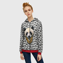 Толстовка на молнии женская Panda Look, цвет: 3D-красный — фото 2