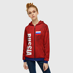 Толстовка на молнии женская RUSSIA - RED EDITION - SPORTWEAR, цвет: 3D-синий — фото 2