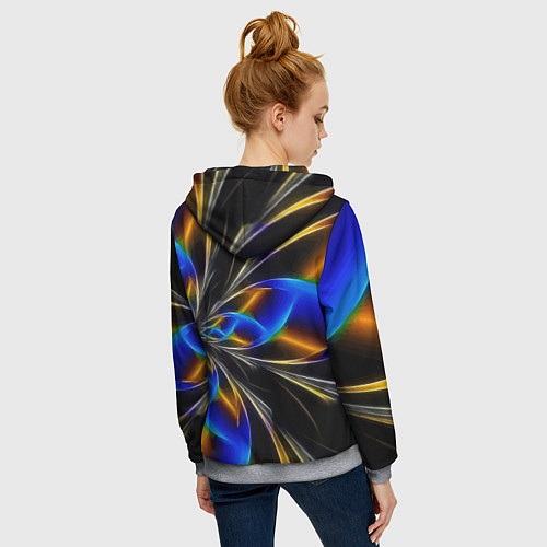 Женская толстовка на молнии Neon vanguard pattern Fashion 2023 / 3D-Меланж – фото 4