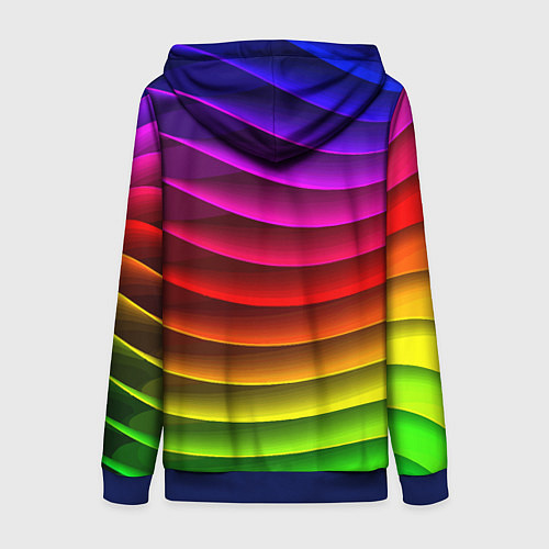 Женская толстовка на молнии Color line neon pattern Abstraction Summer 2023 / 3D-Синий – фото 2