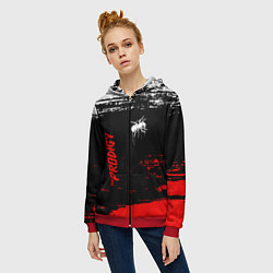 Толстовка на молнии женская The prodigy : дарование, цвет: 3D-красный — фото 2