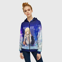 Толстовка на молнии женская Marin Kitagawa: Heaven Art, цвет: 3D-синий — фото 2