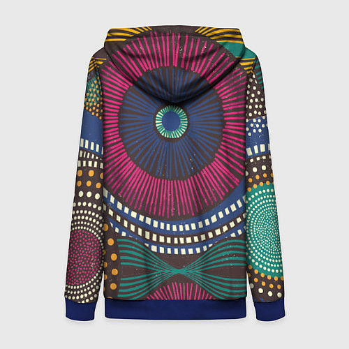 Женская толстовка на молнии Африка Орнамент / 3D-Синий – фото 2