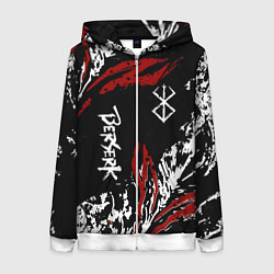 Толстовка на молнии женская BERSERK BLACK MASK - БЕРСЕРК ЧЁРНАЯ МАСКА, цвет: 3D-белый