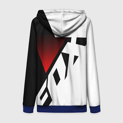 Женская толстовка на молнии FOX RACING - ФОКС ЧЕРНЫЙ И БЕЛЫЙ / 3D-Синий – фото 2