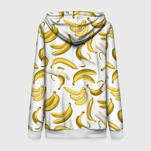 Женская толстовка на молнии Кругом бананы / 3D-Белый – фото 2