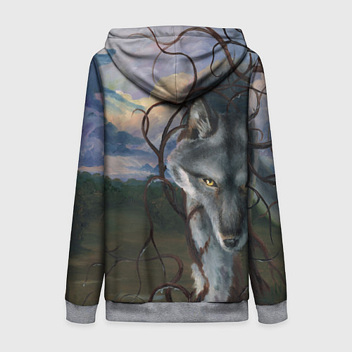 Женская толстовка на молнии IN COLD wolf without logo / 3D-Меланж – фото 2