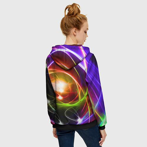 Женская толстовка на молнии Галактическое звёздное пространство Galactic Star / 3D-Черный – фото 4