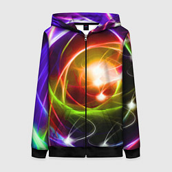 Толстовка на молнии женская Галактическое звёздное пространство Galactic Star, цвет: 3D-черный