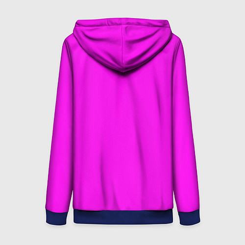 Женская толстовка на молнии Однотонный розовый неоновый Пион / 3D-Синий – фото 2