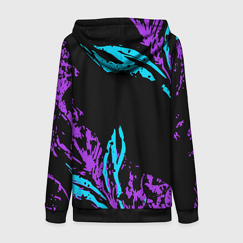 Женская толстовка на молнии Berserk bleck mask neon / 3D-Черный – фото 2