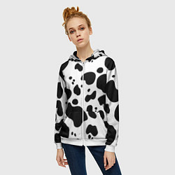 Толстовка на молнии женская Пятна Далматина, цвет: 3D-белый — фото 2