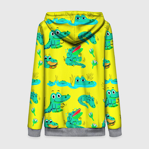 Женская толстовка на молнии GREEN CROCODILES / 3D-Меланж – фото 2