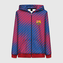 Толстовка на молнии женская Fc barcelona барселона fc абстракция, цвет: 3D-красный