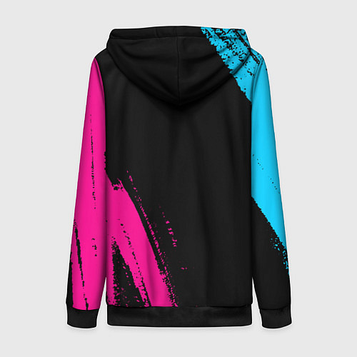 Женская толстовка на молнии Manchester United Neon Gradient / 3D-Черный – фото 2