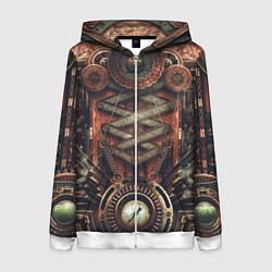 Женская толстовка на молнии Mechanical device in Steampunk Retro style