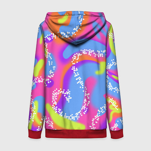 Женская толстовка на молнии Барби и Кен паттерн костюм / 3D-Красный – фото 2