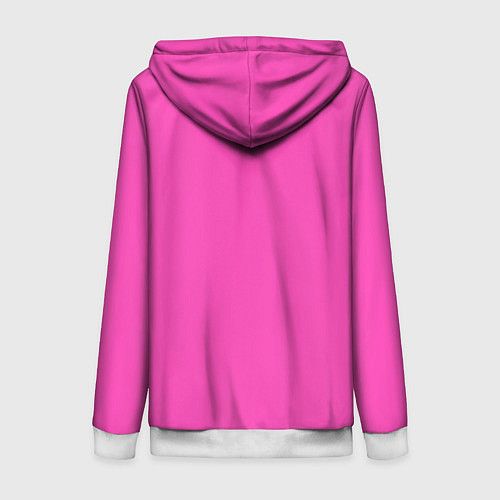 Женская толстовка на молнии Яркий розовый из фильма Барби / 3D-Белый – фото 2