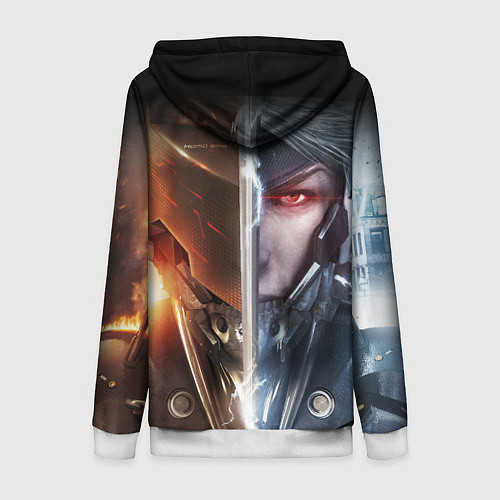 Женская толстовка на молнии METAL GEAR RISING САМУРАЙ / 3D-Белый – фото 2