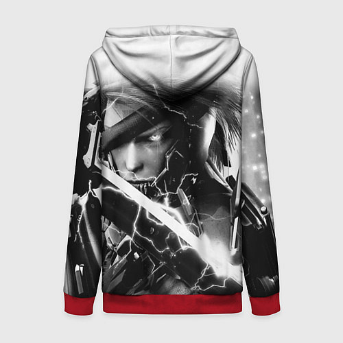 Женская толстовка на молнии МЕТАЛ ГИР СОЛИД- METAL GEAR / 3D-Красный – фото 2