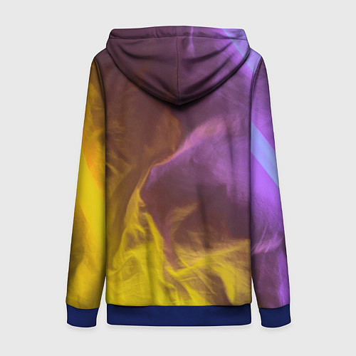 Женская толстовка на молнии Неоновые фонари на шёлковой поверхности - Фиолетов / 3D-Синий – фото 2
