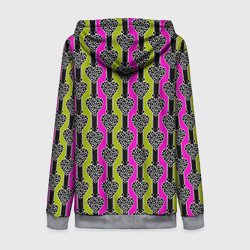 Женская толстовка на молнии Striped multicolored pattern Сердце / 3D-Меланж – фото 2