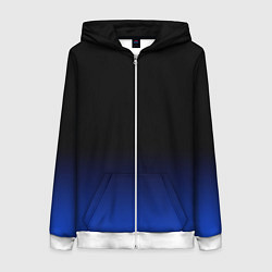 Женская толстовка на молнии Черный с синим градиент
