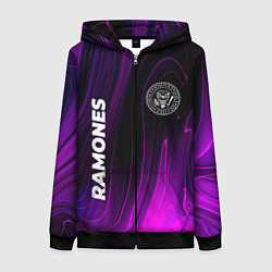 Толстовка на молнии женская Ramones Violet Plasma, цвет: 3D-черный