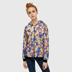 Толстовка на молнии женская Многозначительный принт, цвет: 3D-черный — фото 2