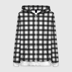 Женская толстовка на молнии Black and white trendy checkered pattern