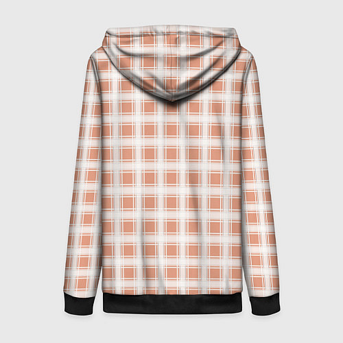 Женская толстовка на молнии Light beige plaid fashionable checkered pattern / 3D-Черный – фото 2