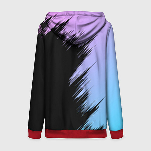 Женская толстовка на молнии Хвост феи - neon / 3D-Красный – фото 2