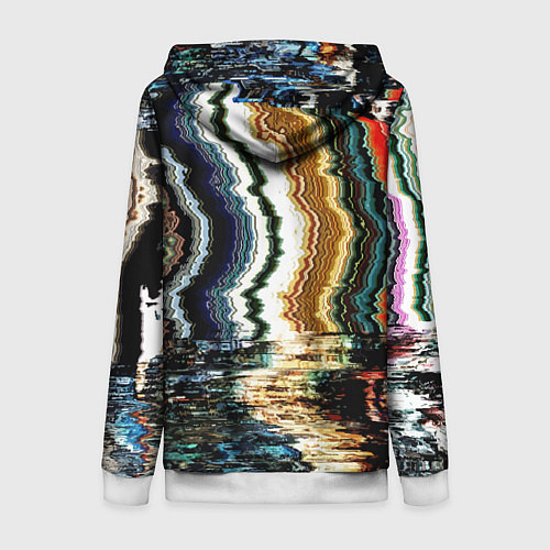 Женская толстовка на молнии Glitch pattern - fashion trend / 3D-Белый – фото 2