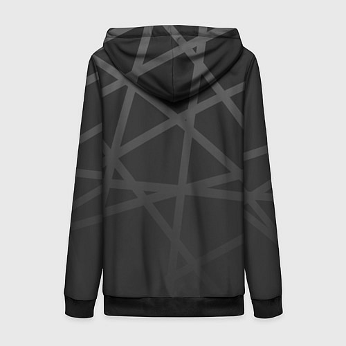 Женская толстовка на молнии PORSCHE : ГЕОМЕТРИЧЕСКИЕ ЛИНИИ / 3D-Черный – фото 2