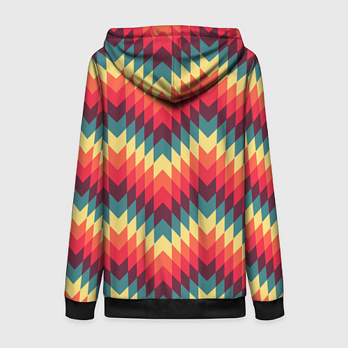 Женская толстовка на молнии Мексиканские узоры / 3D-Черный – фото 2