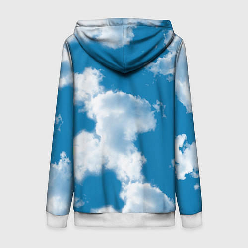 Женская толстовка на молнии Небо в облаках / 3D-Белый – фото 2