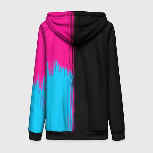 Женская толстовка на молнии AC Milan - neon gradient: по-вертикали / 3D-Черный – фото 2