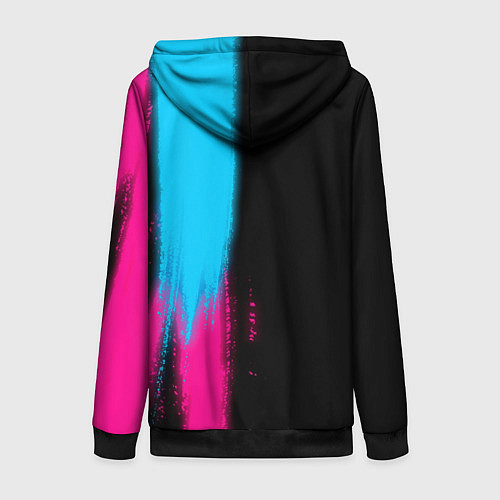 Женская толстовка на молнии JAC - neon gradient: по-вертикали / 3D-Черный – фото 2