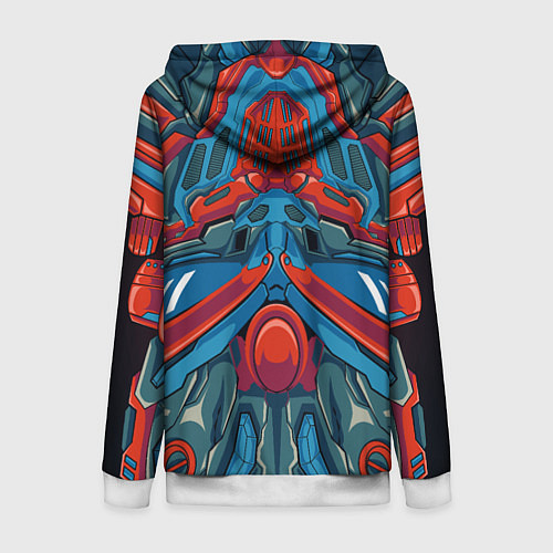 Женская толстовка на молнии Робот-монстр / 3D-Белый – фото 2