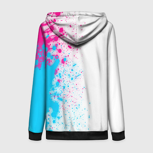 Женская толстовка на молнии Lazio neon gradient style: по-вертикали / 3D-Черный – фото 2