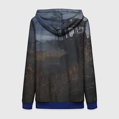 Женская толстовка на молнии STALKER Одиночка Нашёл Артефакт / 3D-Синий – фото 2