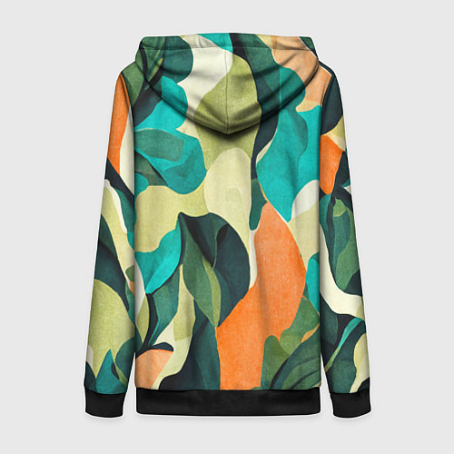 Женская толстовка на молнии Multicoloured camouflage / 3D-Черный – фото 2