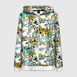 Толстовка на молнии женская Abstract pattern waves and streaks, цвет: 3D-белый