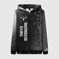 Толстовка на молнии женская Tokyo Revengers glitch на темном фоне: по-вертикал, цвет: 3D-черный